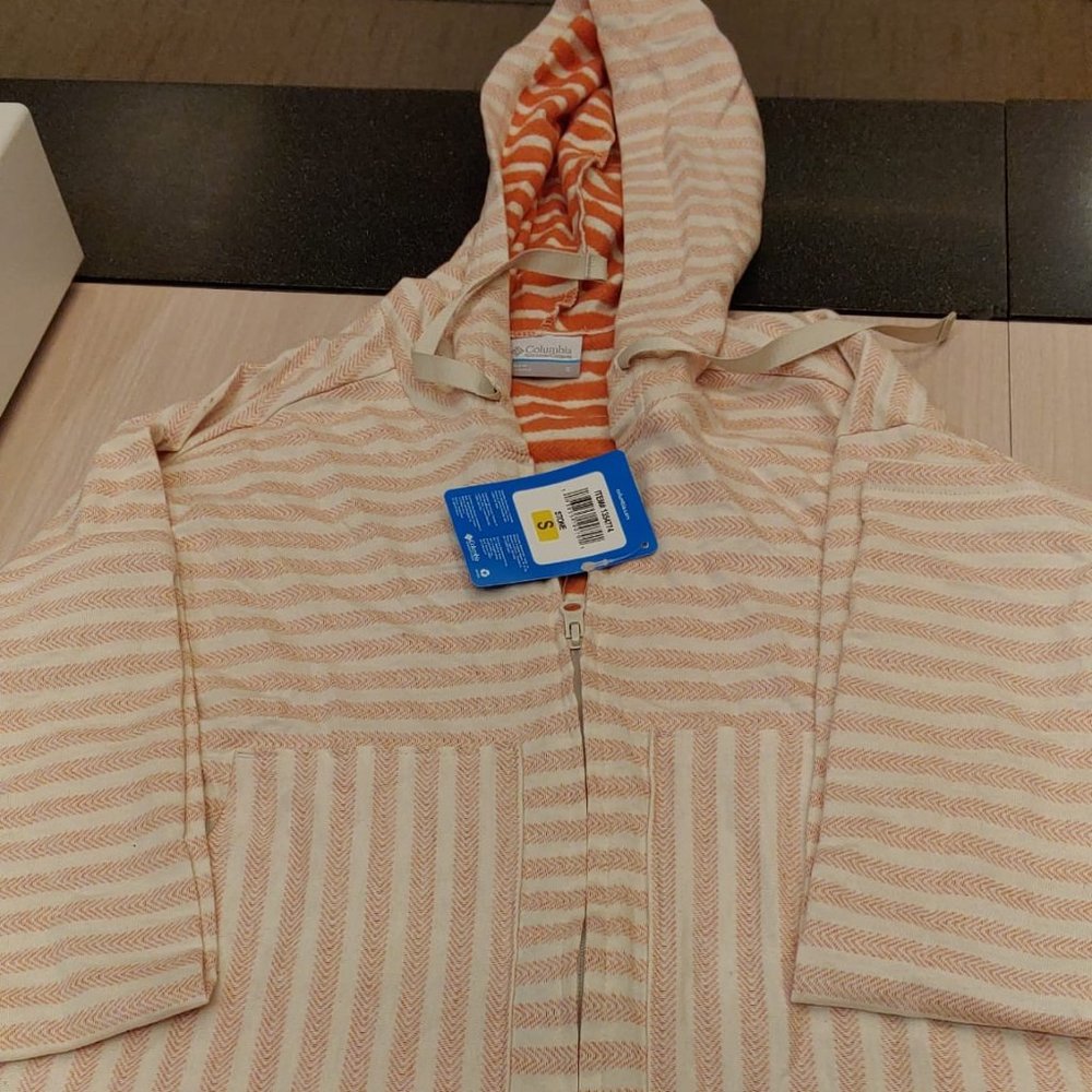 COLUMBIA Women Full Zip Hoody Stone, Wind--Orange - Picture 6 of 7